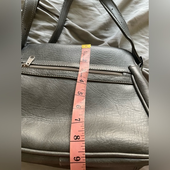 NWT Vintage 1980s gray leather shoulder bag - Picture 12 of 14